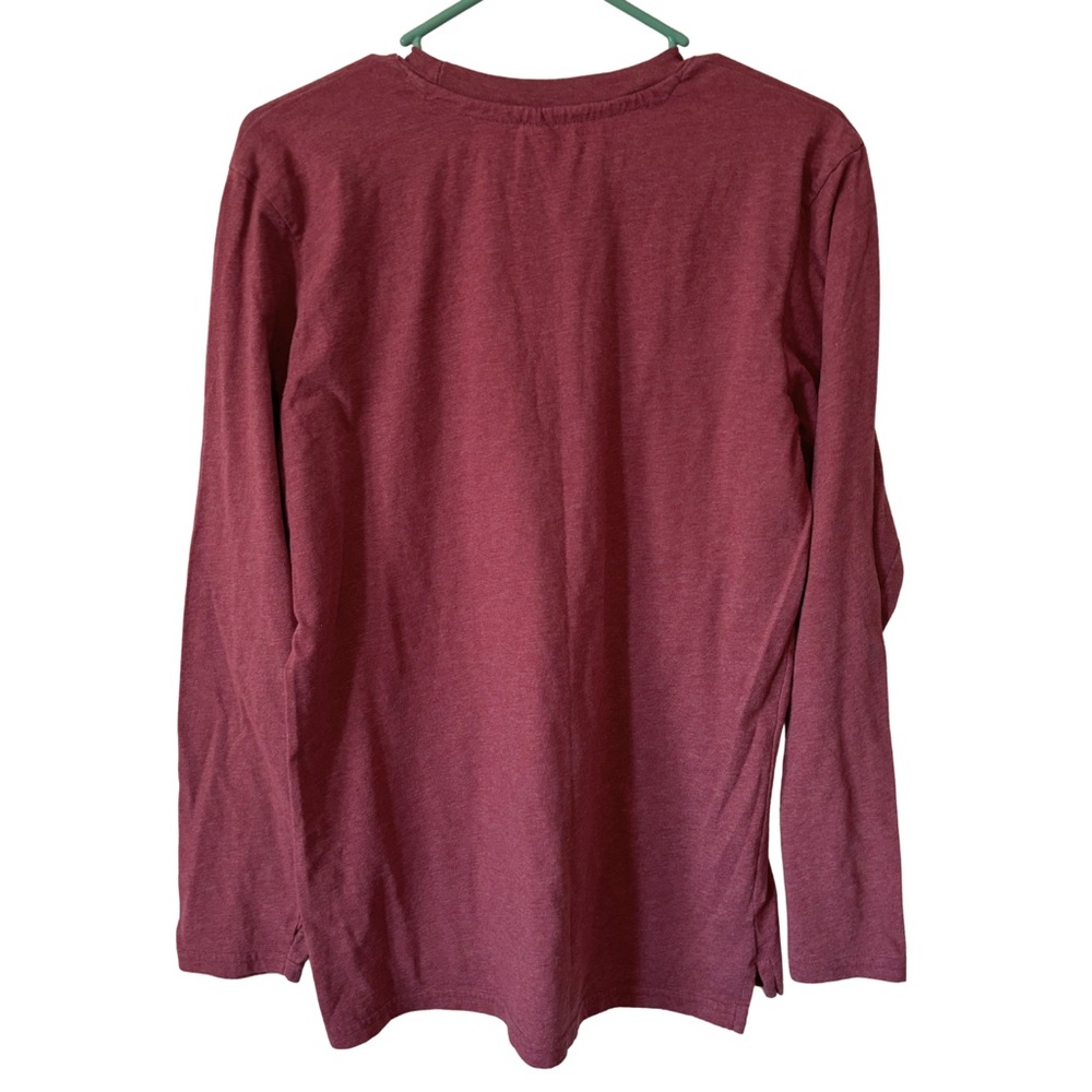 3/$20 Choose Happy Long Sleeve Tee - Dusty Dark Pink - Picture 2 of 4